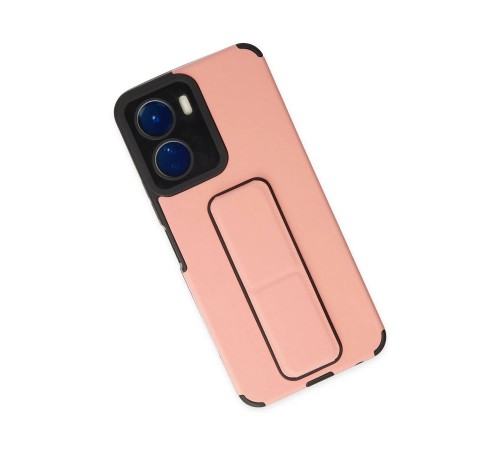 Vivo Y16 Kılıf Mega Standlı Silikon - Pudra