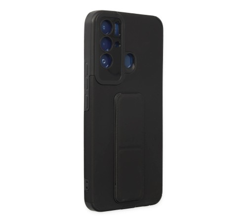 Tecno Pova Neo Kılıf Mega Standlı Silikon - Siyah