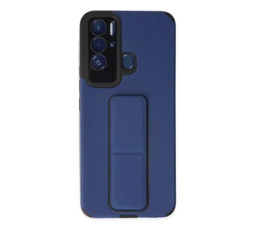Tecno Pova Neo Kılıf Mega Standlı Silikon - Mavi
