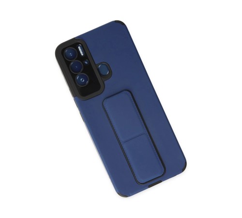Tecno Pova Neo Kılıf Mega Standlı Silikon - Mavi