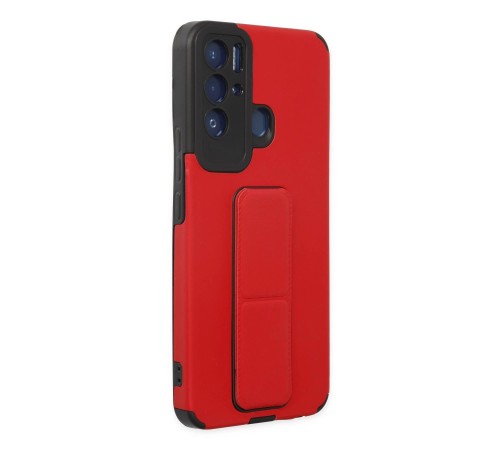Tecno Pova Neo Kılıf Mega Standlı Silikon - Kırmızı