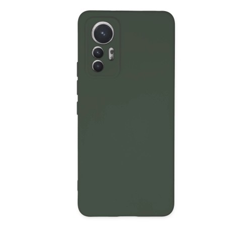 Xiaomi Mi 12 Lite Kılıf Nano içi Kadife Silikon - Koyu Yeşil Xiaomi Mi 12 Lite Kılıf Nano içi Kadife Silikon - Koyu Yeşil