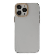 iPhone 13 Pro Kılıf Anka PC Sert Metal Kapak - Şeffaf
