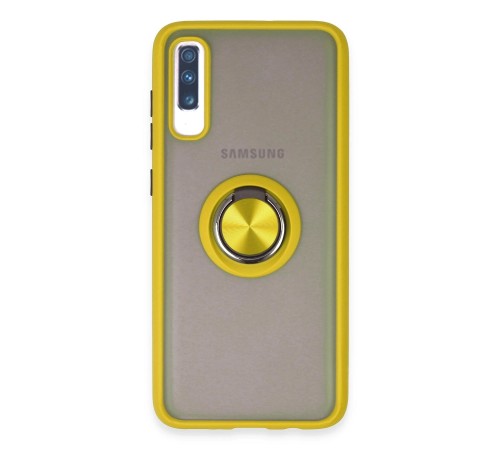 Samsung Galaxy A70 Kılıf Montreal Yüzüklü Silikon Kapak - Sarı Samsung Galaxy A70 Kılıf Montreal Yüzüklü Silikon Kapak - Sarı