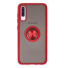 Samsung Galaxy A70 Kılıf Montreal Yüzüklü Silikon Kapak - Kırmızı