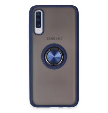 Samsung Galaxy A70 Kılıf Montreal Yüzüklü Silikon Kapak - Lacivert