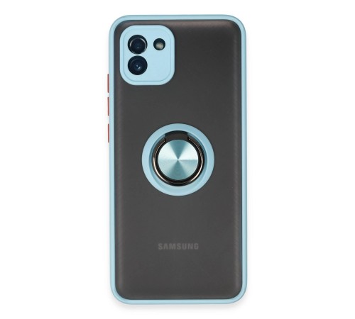 Samsung Galaxy A03 Kılıf Montreal Yüzüklü Silikon Kapak - Buz Mavi Samsung Galaxy A03 Kılıf Montreal Yüzüklü Silikon Kapak - Buz Mavi