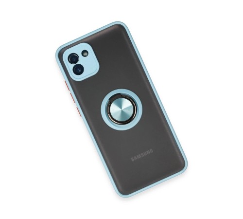 Samsung Galaxy A03 Kılıf Montreal Yüzüklü Silikon Kapak - Buz Mavi Samsung Galaxy A03 Kılıf Montreal Yüzüklü Silikon Kapak - Buz Mavi