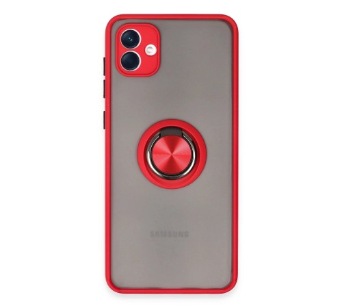 Samsung Galaxy A04 Kılıf Montreal Yüzüklü Silikon Kapak - Kırmızı Samsung Galaxy A04 Kılıf Montreal Yüzüklü Silikon Kapak - Kırmızı