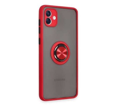 Samsung Galaxy A04 Kılıf Montreal Yüzüklü Silikon Kapak - Kırmızı Samsung Galaxy A04 Kılıf Montreal Yüzüklü Silikon Kapak - Kırmızı