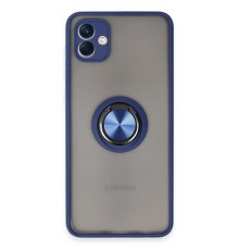 Samsung Galaxy A04 Kılıf Montreal Yüzüklü Silikon Kapak - Lacivert