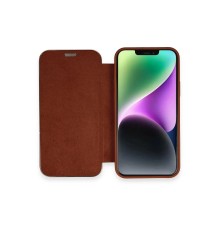 iPhone 11 Kılıf Dolpin Kapaklı - Kahverengi