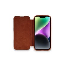 iPhone 13 Pro Max Kılıf Dolpin Kapaklı - Kahverengi