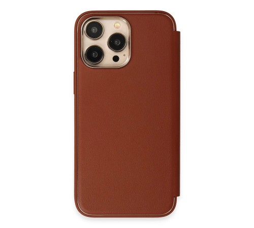 iPhone 13 Pro Max Kılıf Dolpin Kapaklı - Kahverengi iPhone 13 Pro Max Kılıf Dolpin Kapaklı - Kahverengi