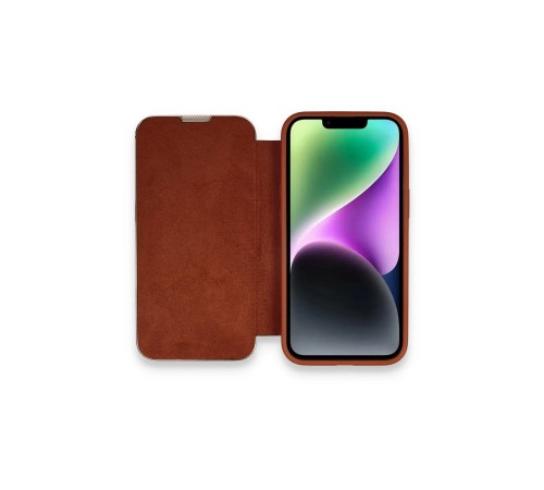 iPhone 13 Pro Kılıf Dolpin Kapaklı - Kahverengi iPhone 13 Pro Kılıf Dolpin Kapaklı - Kahverengi