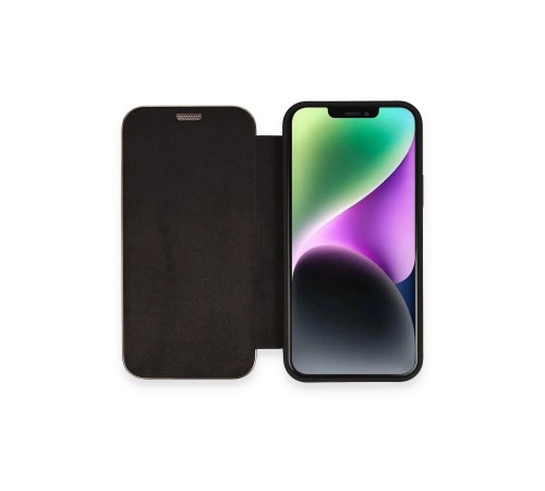 iPhone 12 Kılıf Dolpin Kapaklı - Siyah iPhone 12 Kılıf Dolpin Kapaklı - Siyah