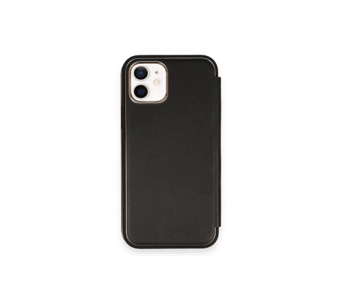 iPhone 12 Kılıf Dolpin Kapaklı - Siyah iPhone 12 Kılıf Dolpin Kapaklı - Siyah