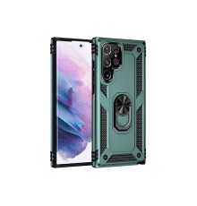 Samsung Galaxy S21 Ultra Kılıf Sofya Yüzüklü Silikon Kapak - Yeşil