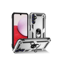 Samsung Galaxy A04S Kılıf Sofya Yüzüklü Silikon Kapak - Gümüş
