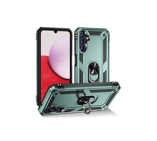 Samsung Galaxy A04S Kılıf Sofya Yüzüklü Silikon Kapak - Yeşil