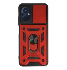 Xiaomi Poco M5 Kılıf Pars Lens Yüzüklü Silikon - Kırmızı