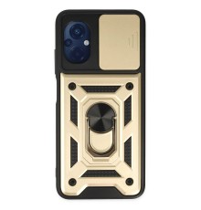 Xiaomi Poco M5 Kılıf Pars Lens Yüzüklü Silikon - Gold