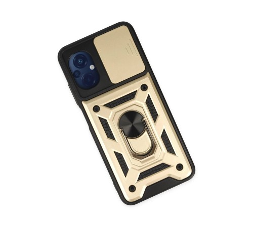 Xiaomi Poco M5 Kılıf Pars Lens Yüzüklü Silikon - Gold