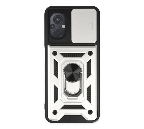 Xiaomi Poco M5 Kılıf Pars Lens Yüzüklü Silikon - Gümüş