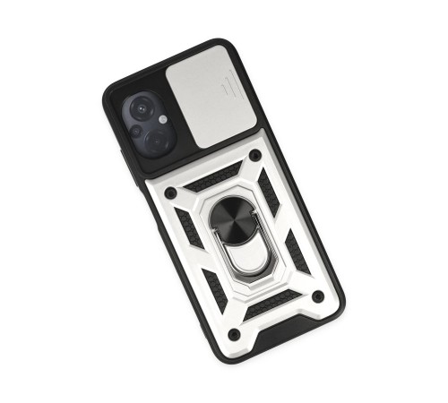 Xiaomi Poco M5 Kılıf Pars Lens Yüzüklü Silikon - Gümüş