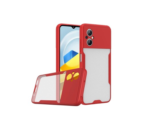 Xiaomi Poco M5 Kılıf Platin Silikon - Kırmızı