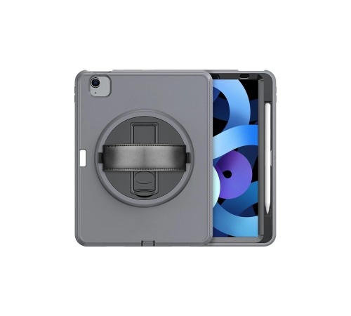 iPad 2022 10.9 (10.nesil) Kılıf Hand Strap Tablet Kılıfı - Gri iPad 2022 10.9 (10.nesil) Kılıf Hand Strap Tablet Kılıfı - Gri