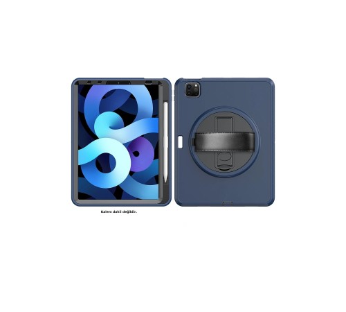 iPad Pro 11 (2018) Kılıf Hand Strap Tablet Kılıfı - Lacivert iPad Pro 11 (2018) Kılıf Hand Strap Tablet Kılıfı - Lacivert