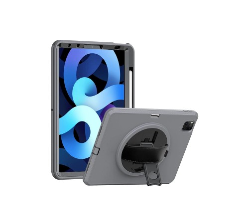 iPad Pro 11 (2018) Kılıf Hand Strap Tablet Kılıfı - Gri iPad Pro 11 (2018) Kılıf Hand Strap Tablet Kılıfı - Gri