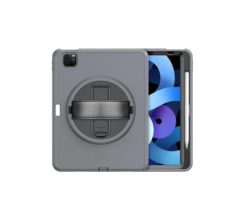 iPad Pro 11 (2018) Kılıf Hand Strap Tablet Kılıfı - Gri iPad Pro 11 (2018) Kılıf Hand Strap Tablet Kılıfı - Gri
