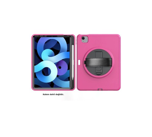 iPad 2022 10.9 (10.nesil) Kılıf Hand Strap Tablet Kılıfı - Pembe iPad 2022 10.9 (10.nesil) Kılıf Hand Strap Tablet Kılıfı - Pembe