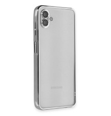 Samsung Galaxy A04 Kılıf Razer Lensli Silikon - Gümüş