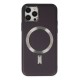 iPhone 12 Pro Max Kılıf Coco Deri Magneticsafe Silikon - Derin Mor