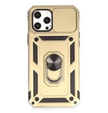 iPhone 12 Pro Max Kılıf Pars Lens Yüzüklü Silikon - Gold