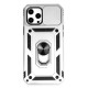 iPhone 12 Pro Max Kılıf Pars Lens Yüzüklü Silikon - Gümüş