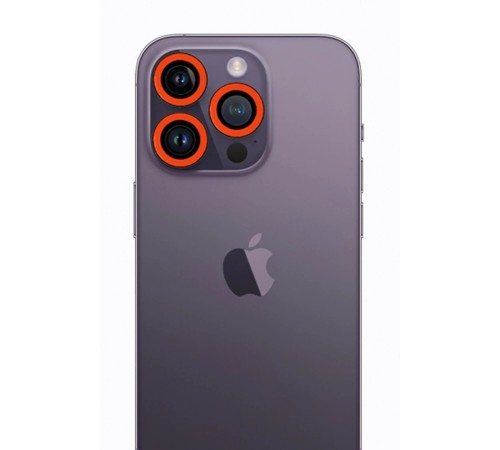 iPhone 12 Pro Neon Fosforlu Kamera Lens - Turuncu