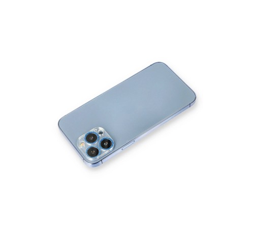 iPhone 12 Pro Max Shine Kamera Lens Koruma Cam - Mavi iPhone 12 Pro Max Shine Kamera Lens Koruma Cam - Mavi