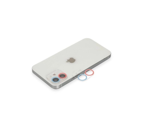 iPhone 11 Renkli Kamera Lens Koruma Cam - Pembe-Mavi iPhone 11 Renkli Kamera Lens Koruma Cam - Pembe-Mavi