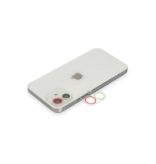 iPhone 11 Renkli Kamera Lens Koruma Cam - Yeşil-Pembe