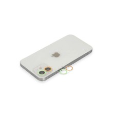 iPhone 11 Renkli Kamera Lens Koruma Cam - Turuncu-Yeşil