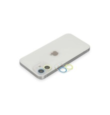 iPhone 11 Renkli Kamera Lens Koruma Cam - Sarı-Mavi