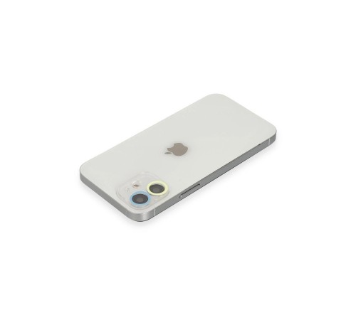 iPhone 11 Renkli Kamera Lens Koruma Cam - Sarı-Mavi