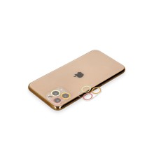 iPhone 11 Pro Renkli Kamera Lens Koruma Cam - Turuncu-Kırmızı