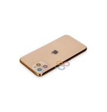 iPhone 11 Pro Max Renkli Kamera Lens Koruma Cam - Pembe-Mavi
