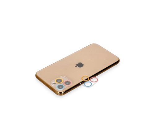 iPhone 11 Pro Max Renkli Kamera Lens Koruma Cam - Pembe-Mavi iPhone 11 Pro Max Renkli Kamera Lens Koruma Cam - Pembe-Mavi