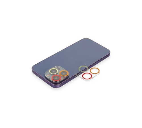 iPhone 12 Pro Renkli Kamera Lens Koruma Cam - Turuncu-Kırmızı iPhone 12 Pro Renkli Kamera Lens Koruma Cam - Turuncu-Kırmızı